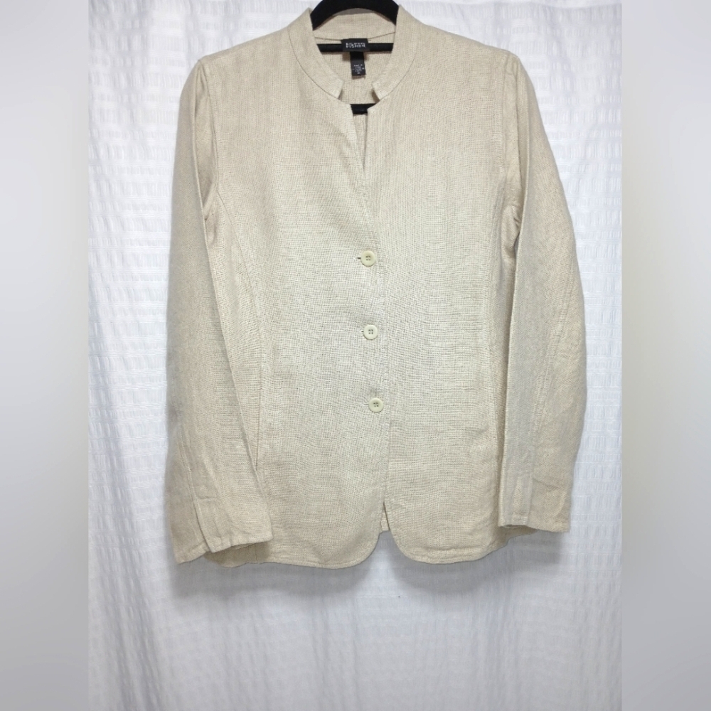 Eileen Fisher 100% Linen 3 Button Blazer. Size Xs.